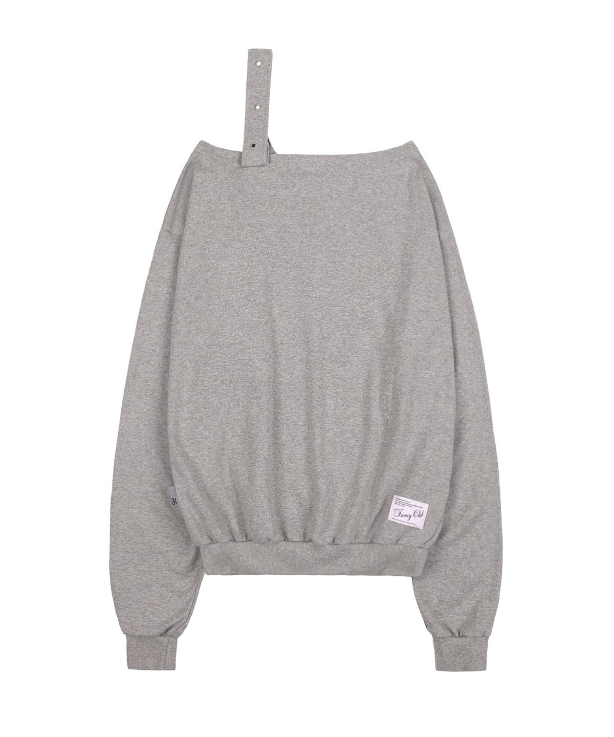 팬시클럽(FANCY CLUB) 원숄더 버클 스웻셔츠 (MELANGE GRAY)_F24ZB063