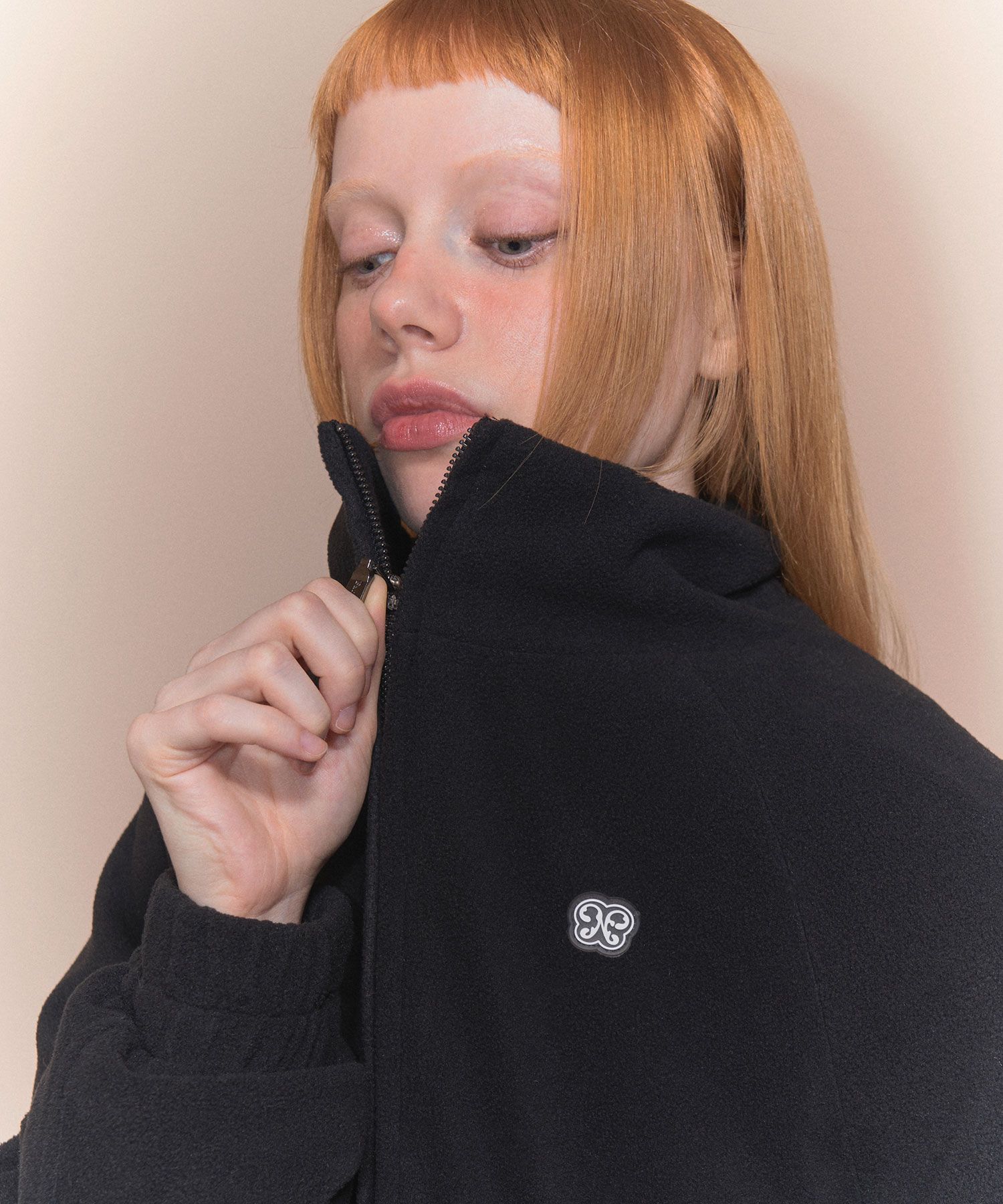 MUSINSA | FANCY CLUB High Neck Fleece Blue Jacket (BLACK)_