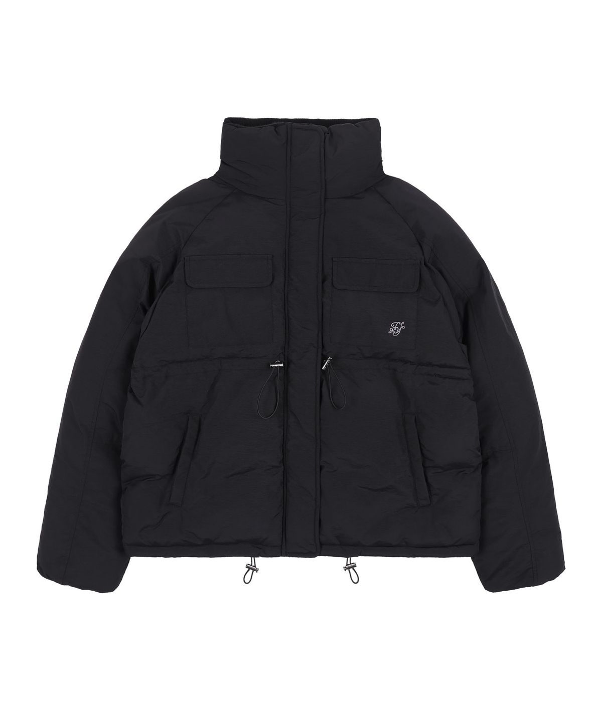 팬시클럽(FANCY CLUB) 하이넥 스트링 포켓 푸퍼 (BLACK)_F24ZA954