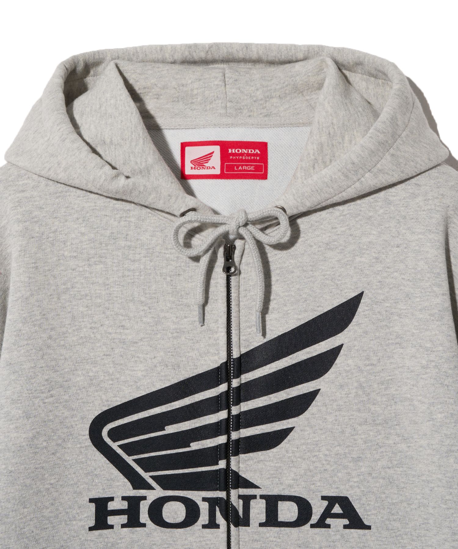 MUSINSA | Honda Motorcycle Original Wing logo Hoodie Zip-up gray
