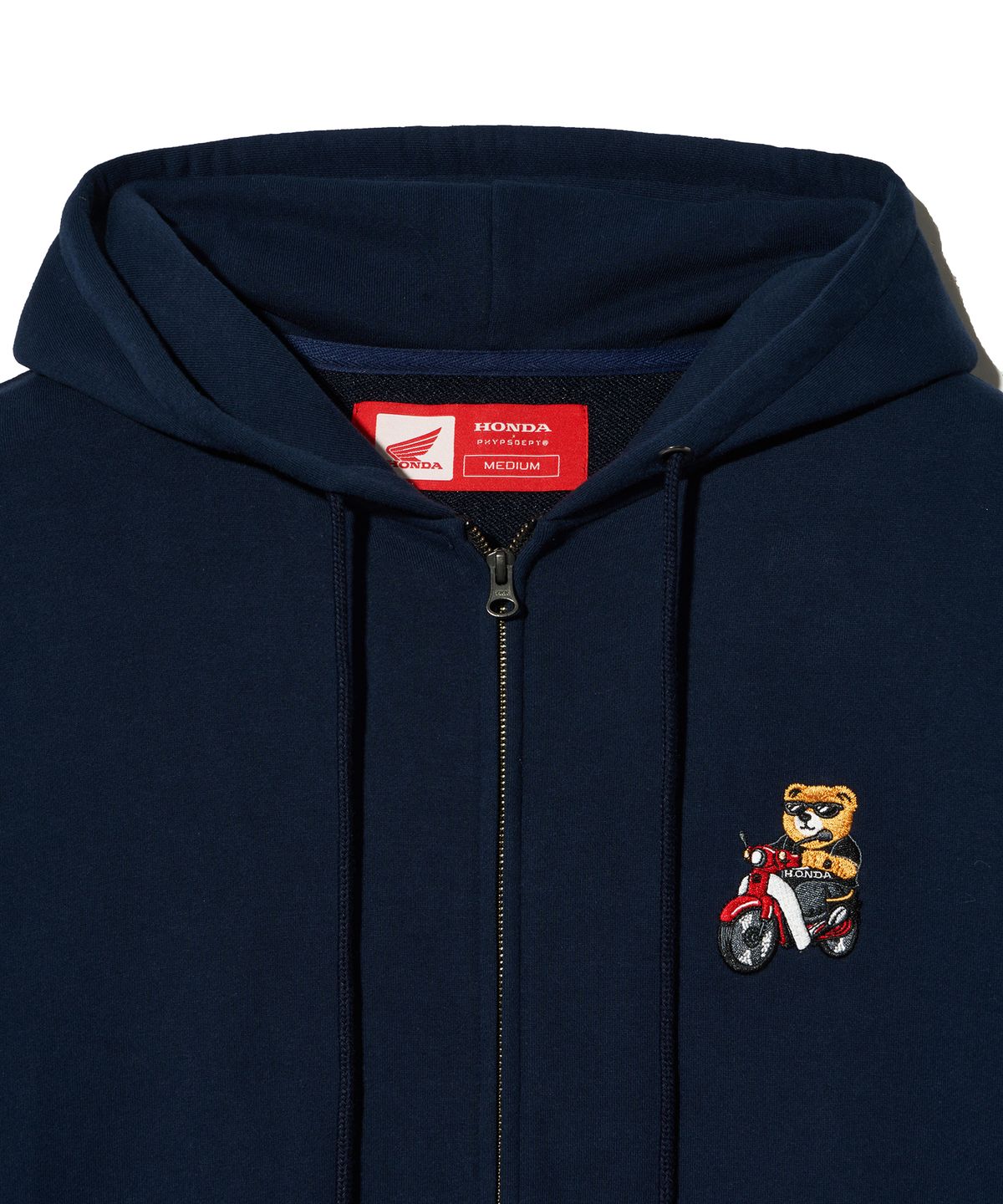 핍스 모터사이클(PHYPS MOTORCYCLE) Honda Bear Hoodie Zip-up Navy