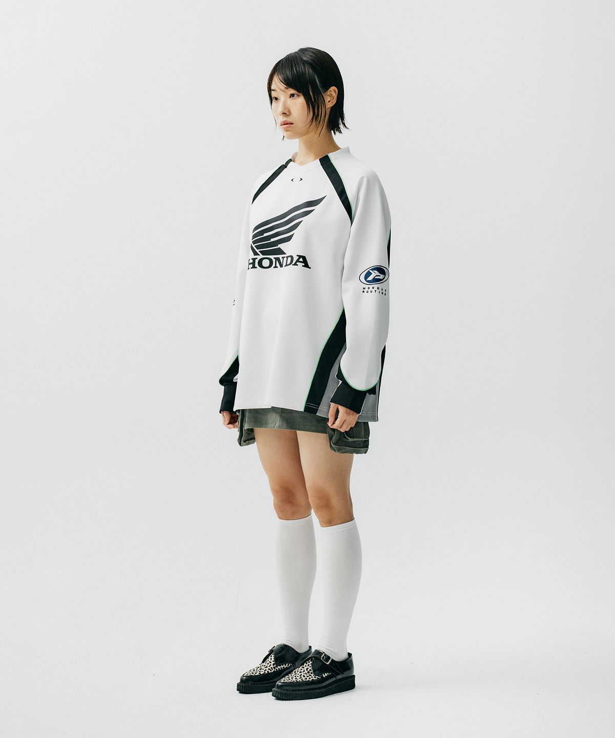 핍스 모터사이클(PHYPS MOTORCYCLE) Motorcycle Raglan Jersey White