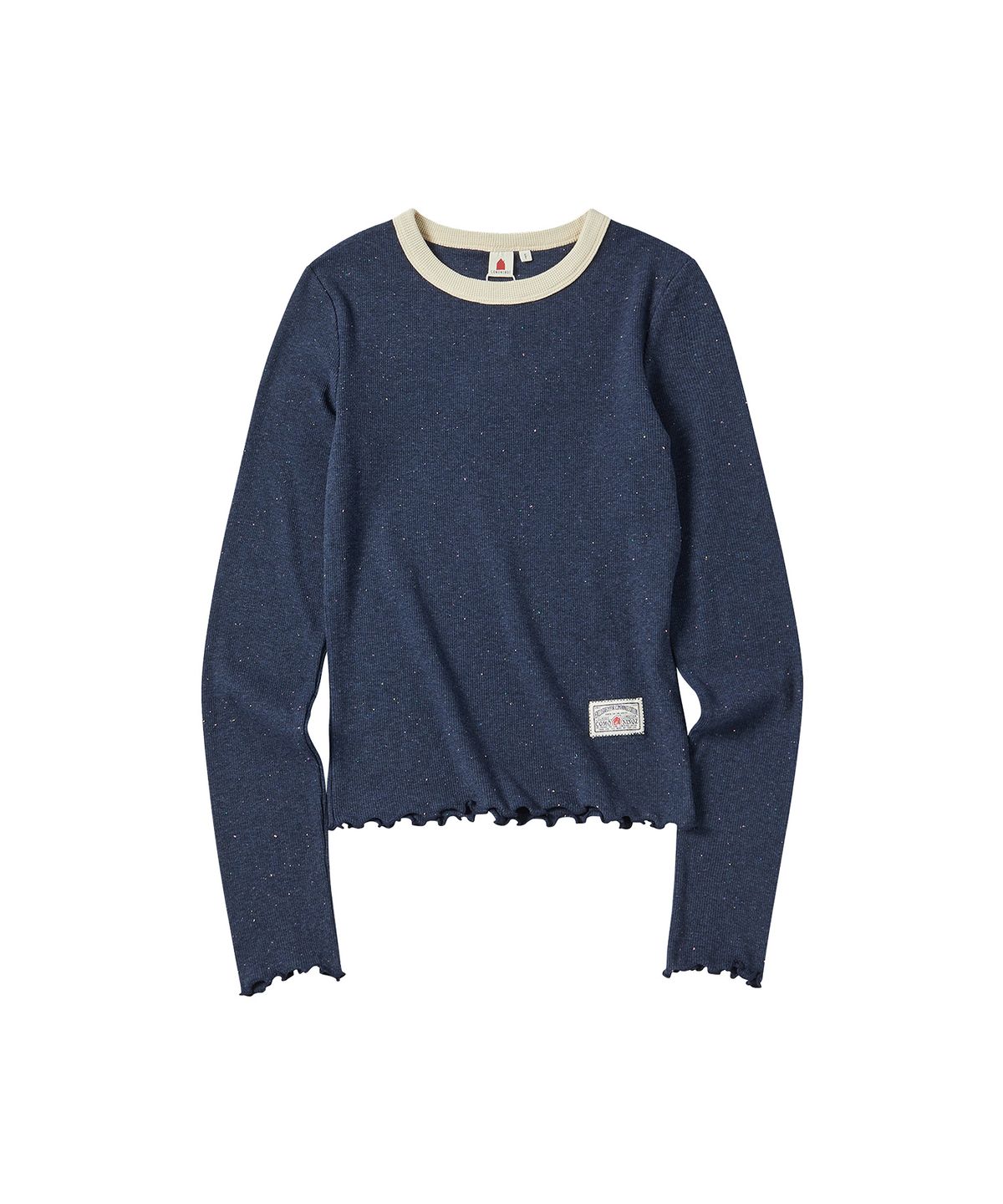 꼬모니노즈(COMONINOZ) W LAYERED T-SHIRT [NAVY]