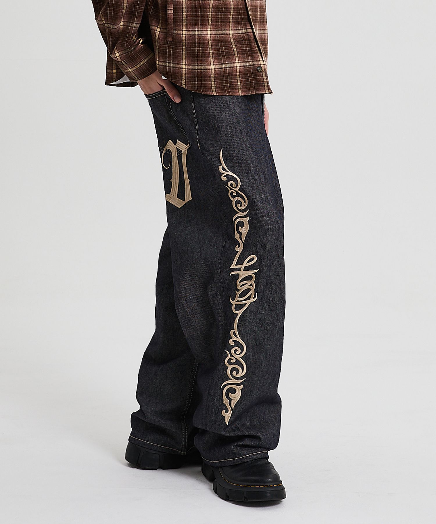●HOODHOOD● HD Western Denim Pants Indigo Blue HDBD03PT02-2 MUSINSA | HOODHOOD HD Western Denim Pants Indigo Blue