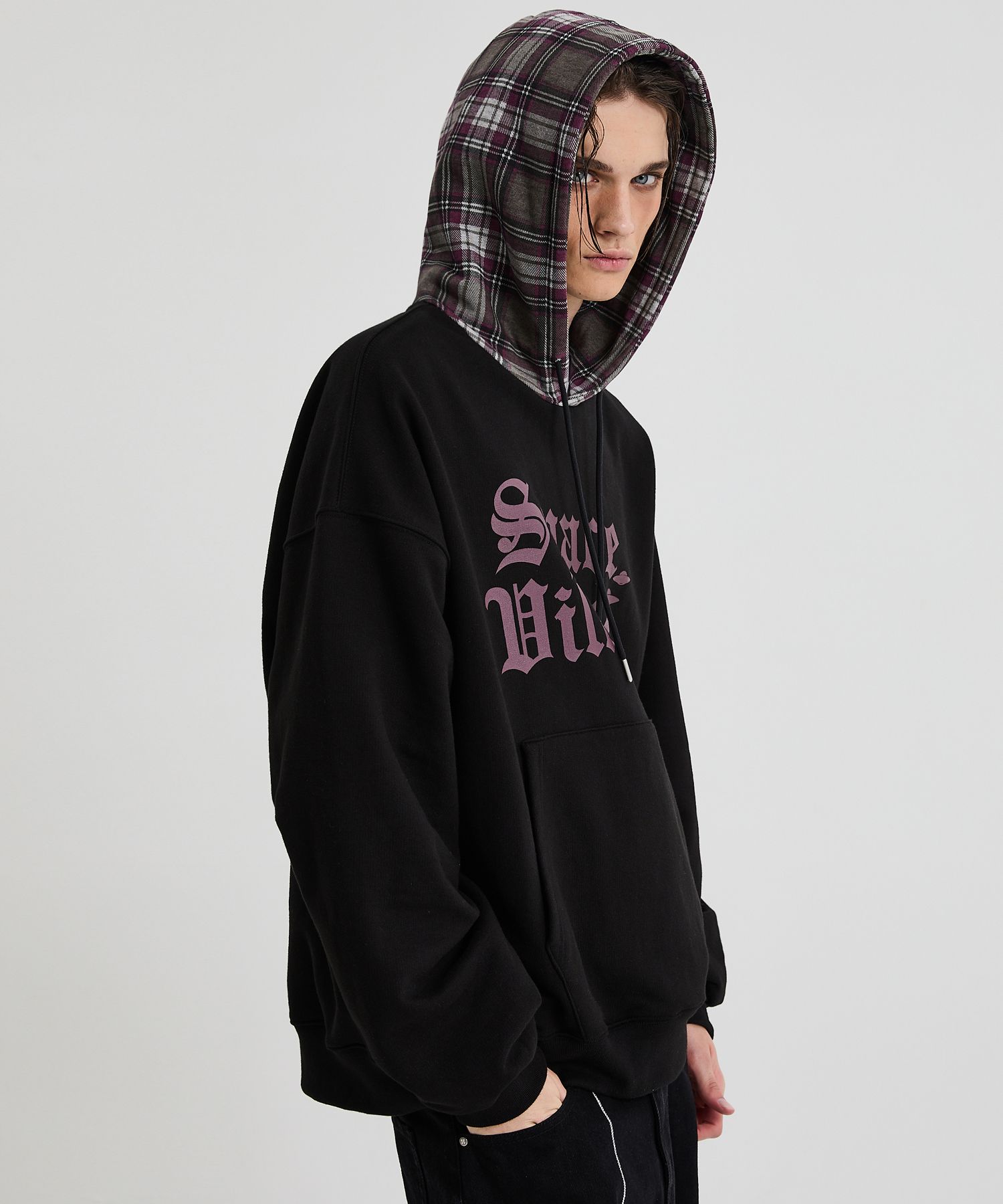 ★HOODHOOD★ Space Villain Check Hood Black MUSINSA | HOODHOOD Space Villain Check Hood Black