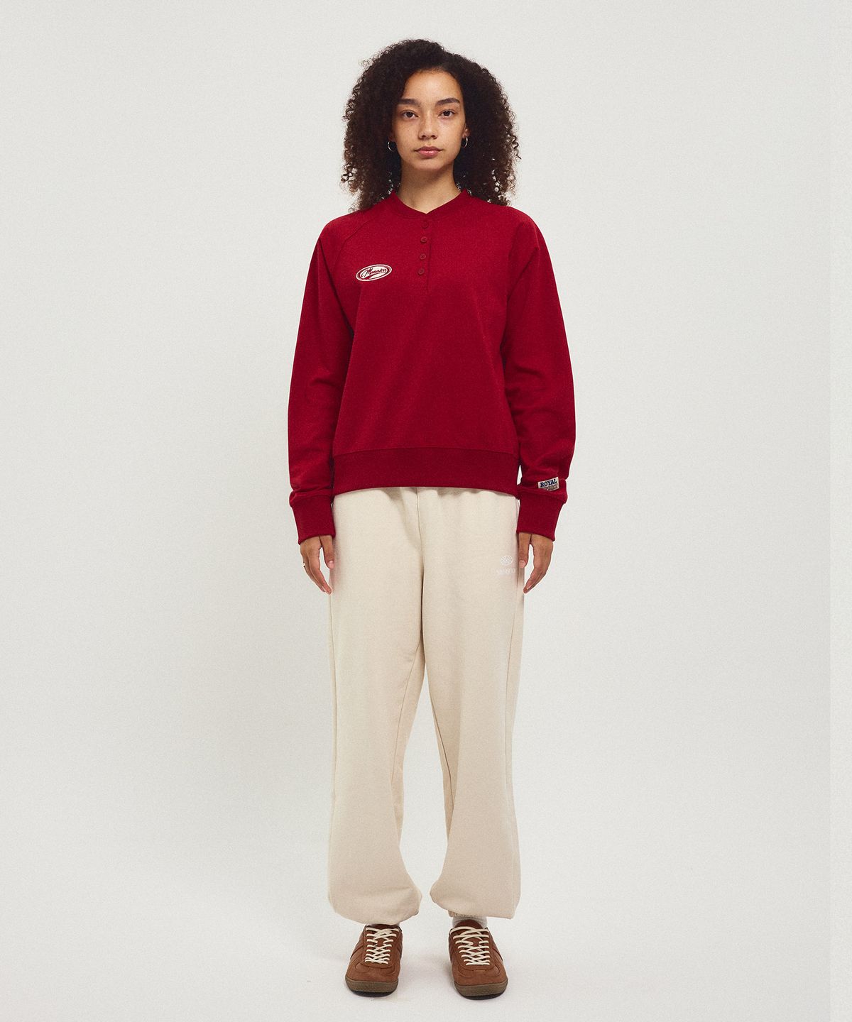 미나수(MENASOO) Henrineck Sweatshirt_Red