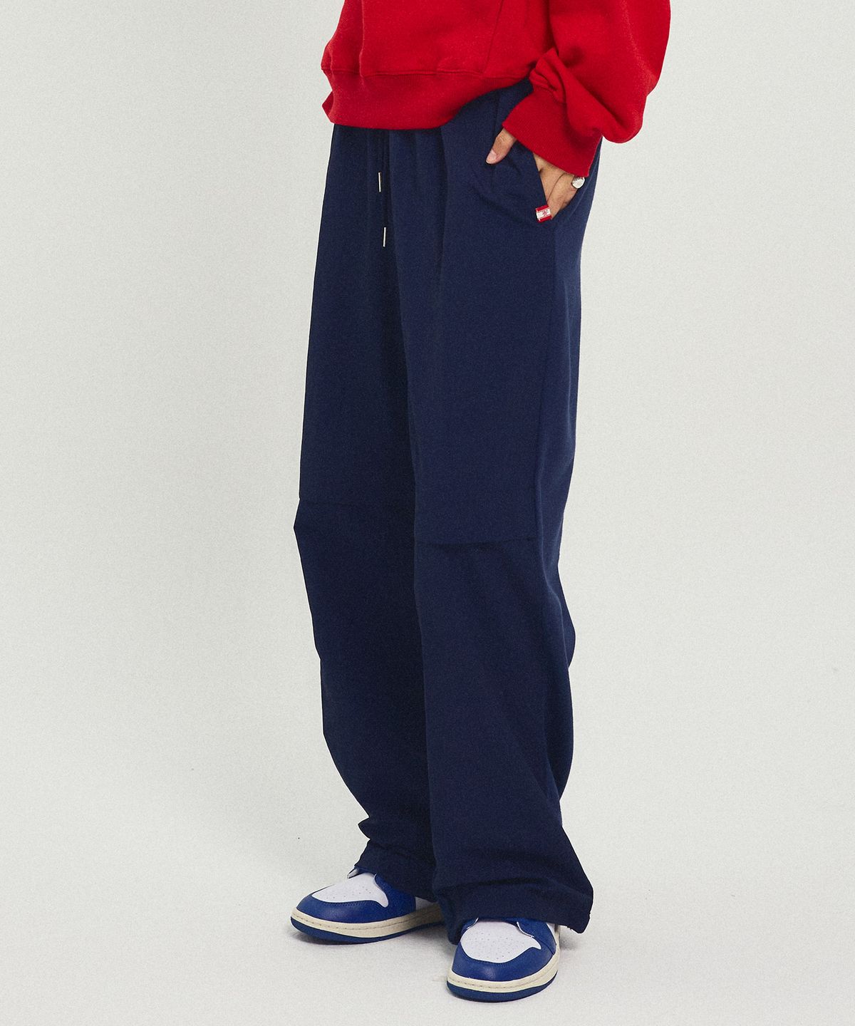 미나수(MENASOO) Back to Back Cotton Wide Pants_Navy