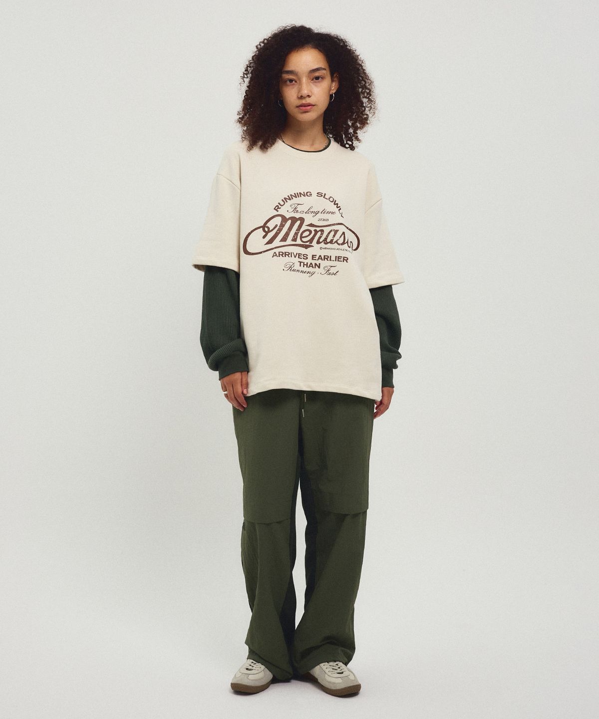 미나수(MENASOO) Back to Back Cotton Wide Pants_Khaki