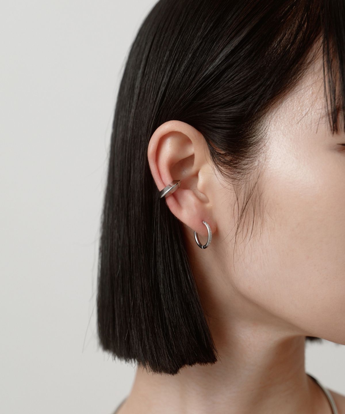 노비스도쿄(NOVICE TOKYO) 디스크 후프 이어 커프[Stainless Steel] Disc Hoop Ear Cuff