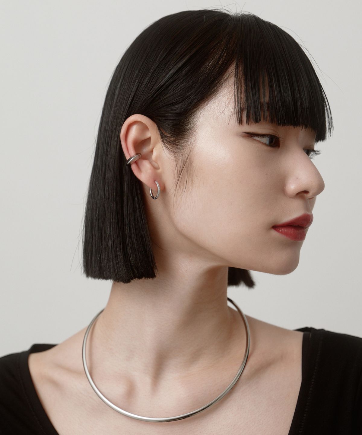 노비스도쿄(NOVICE TOKYO) 디스크 후프 이어 커프[Stainless Steel] Disc Hoop Ear Cuff