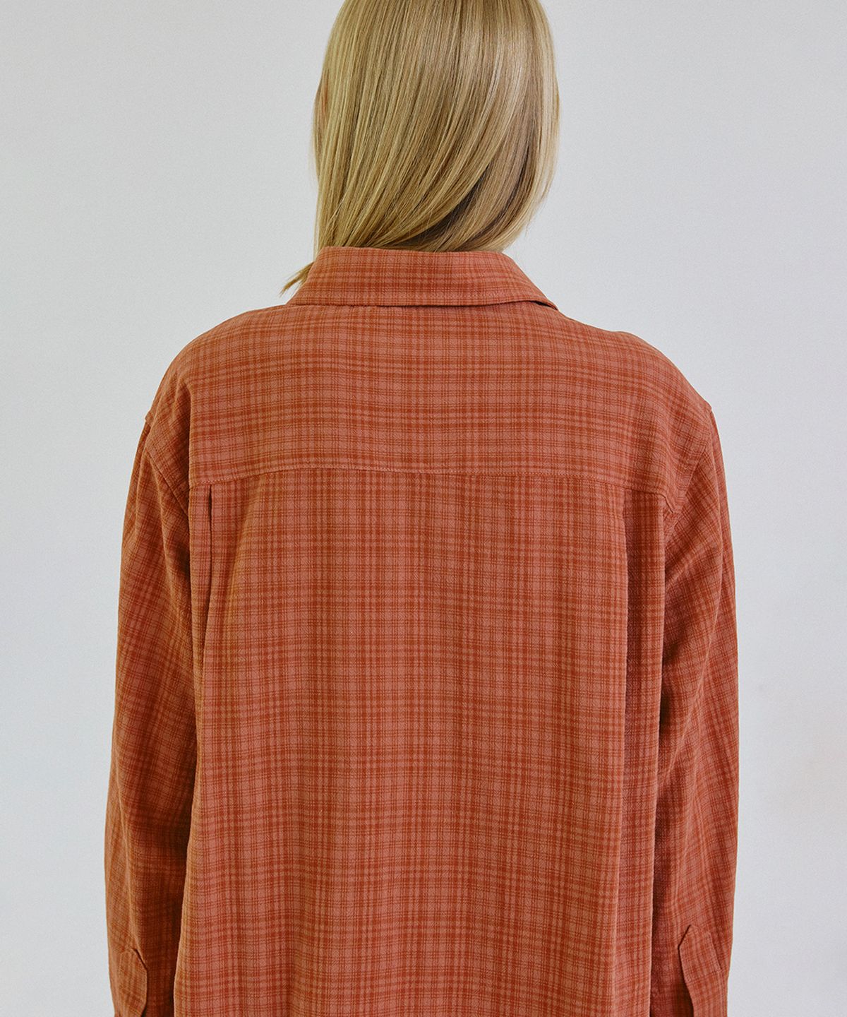스텝어라운드(STEP AROUND) Oversize vintage check shirts_RED