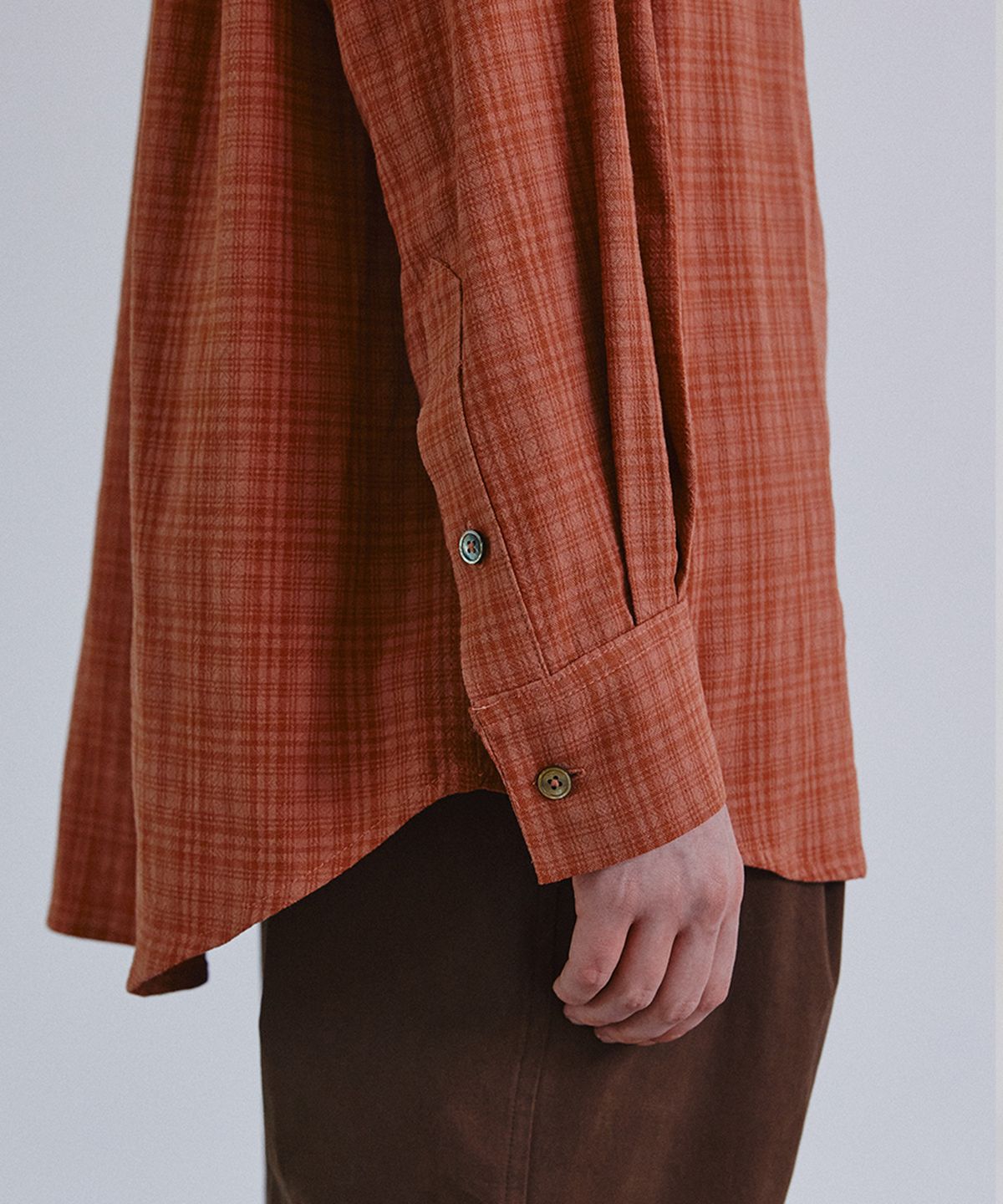 스텝어라운드(STEP AROUND) Oversize vintage check shirts_RED