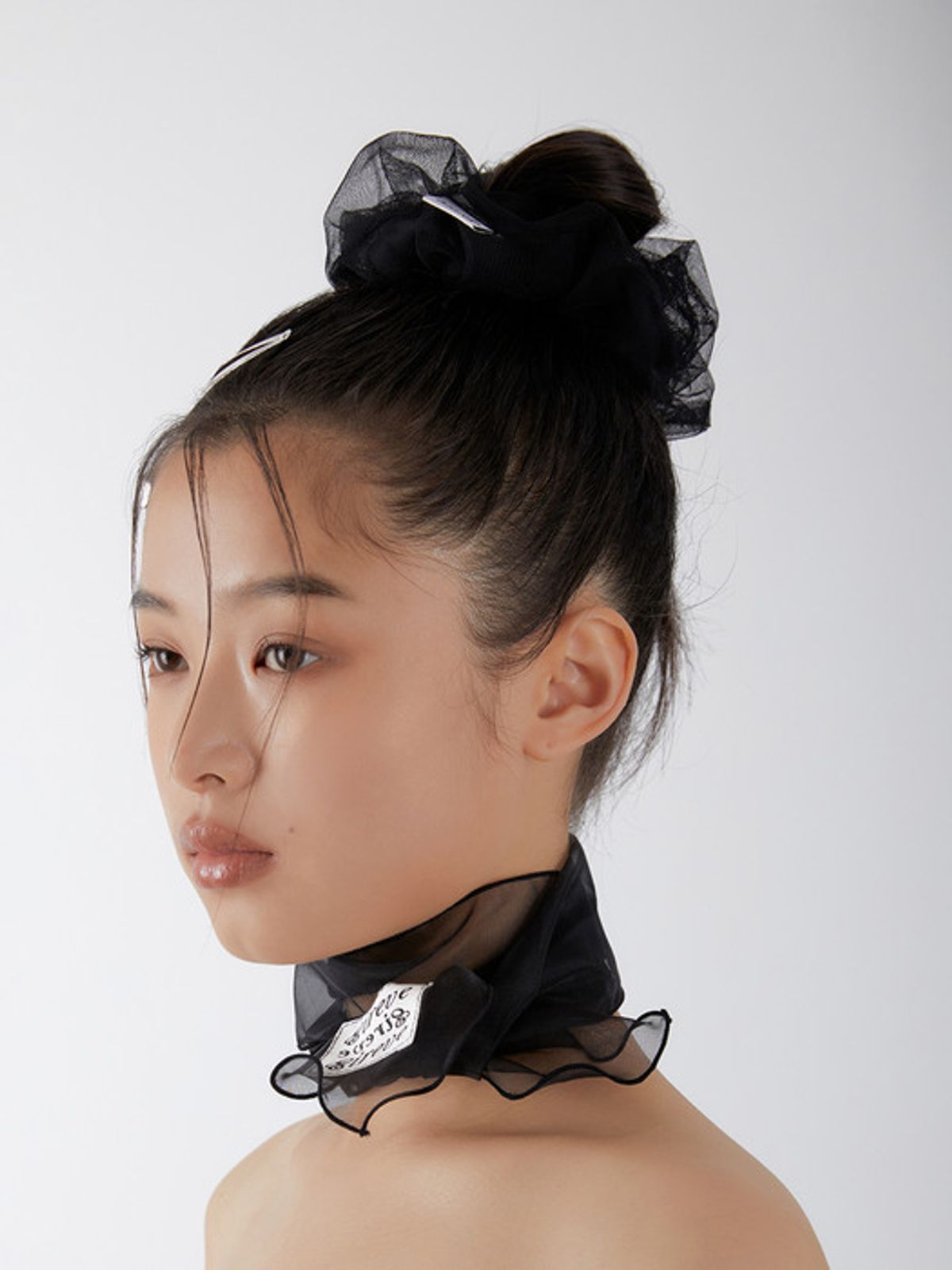 에이레브(EIREVE) 오간자 시스루 스카프 (블랙)