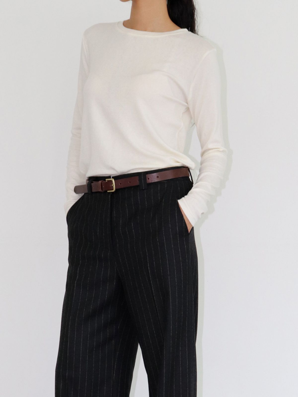 토지(TOGE) wool tencel long sleeve top