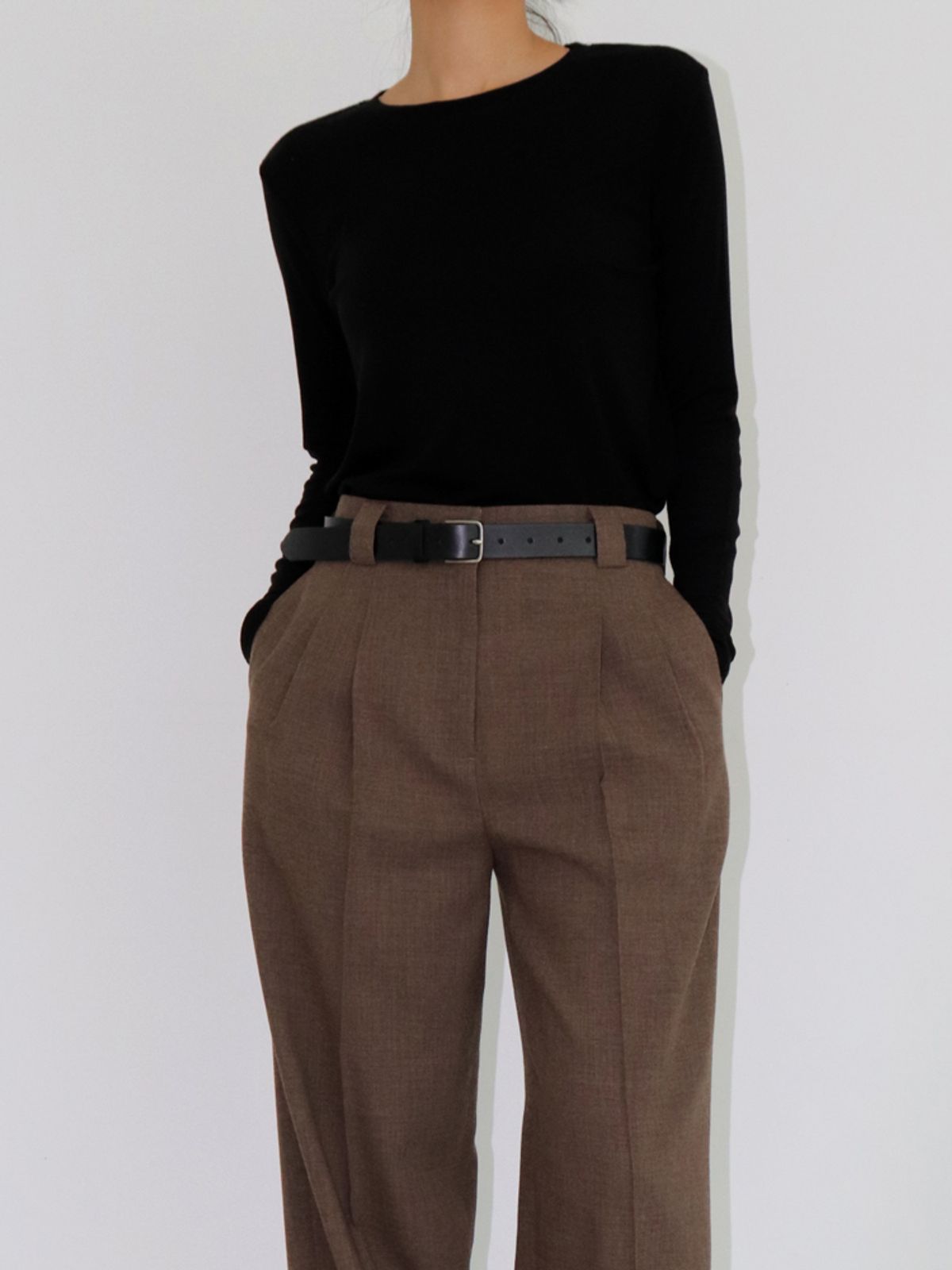 토지(TOGE) wool tencel long sleeve top