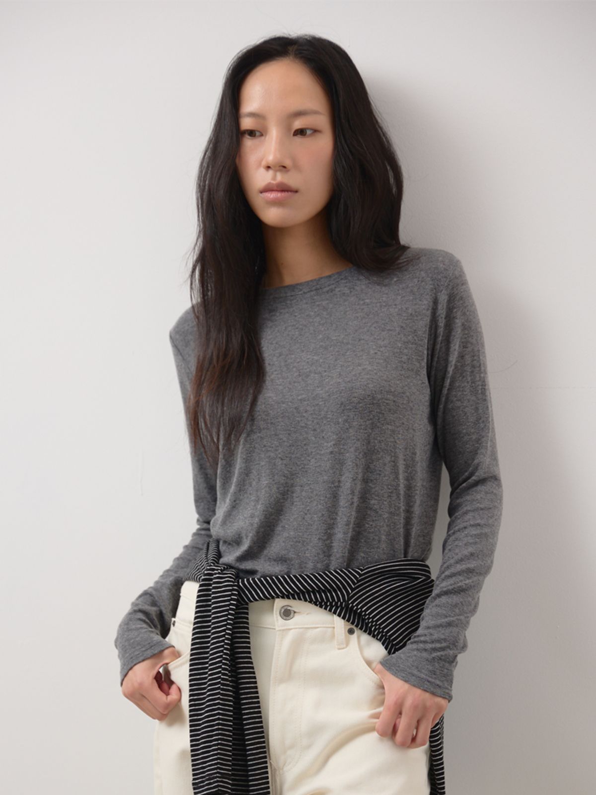 토지(TOGE) wool tencel long sleeve top