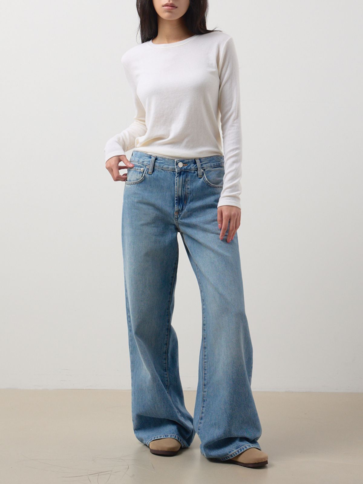 토지(TOGE) wool tencel long sleeve top