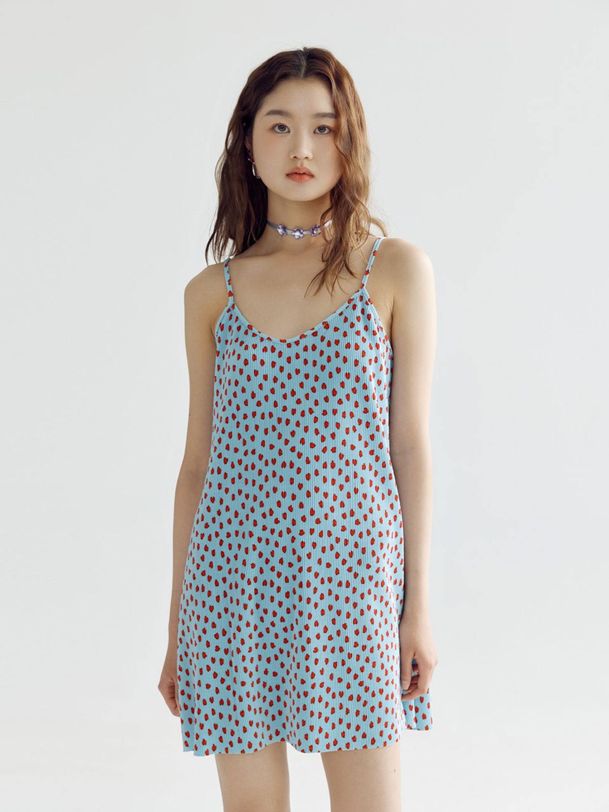 봄날 부티크(BOMNAL BOUTIQUE) 하트 미니 드레스 _ 스카이