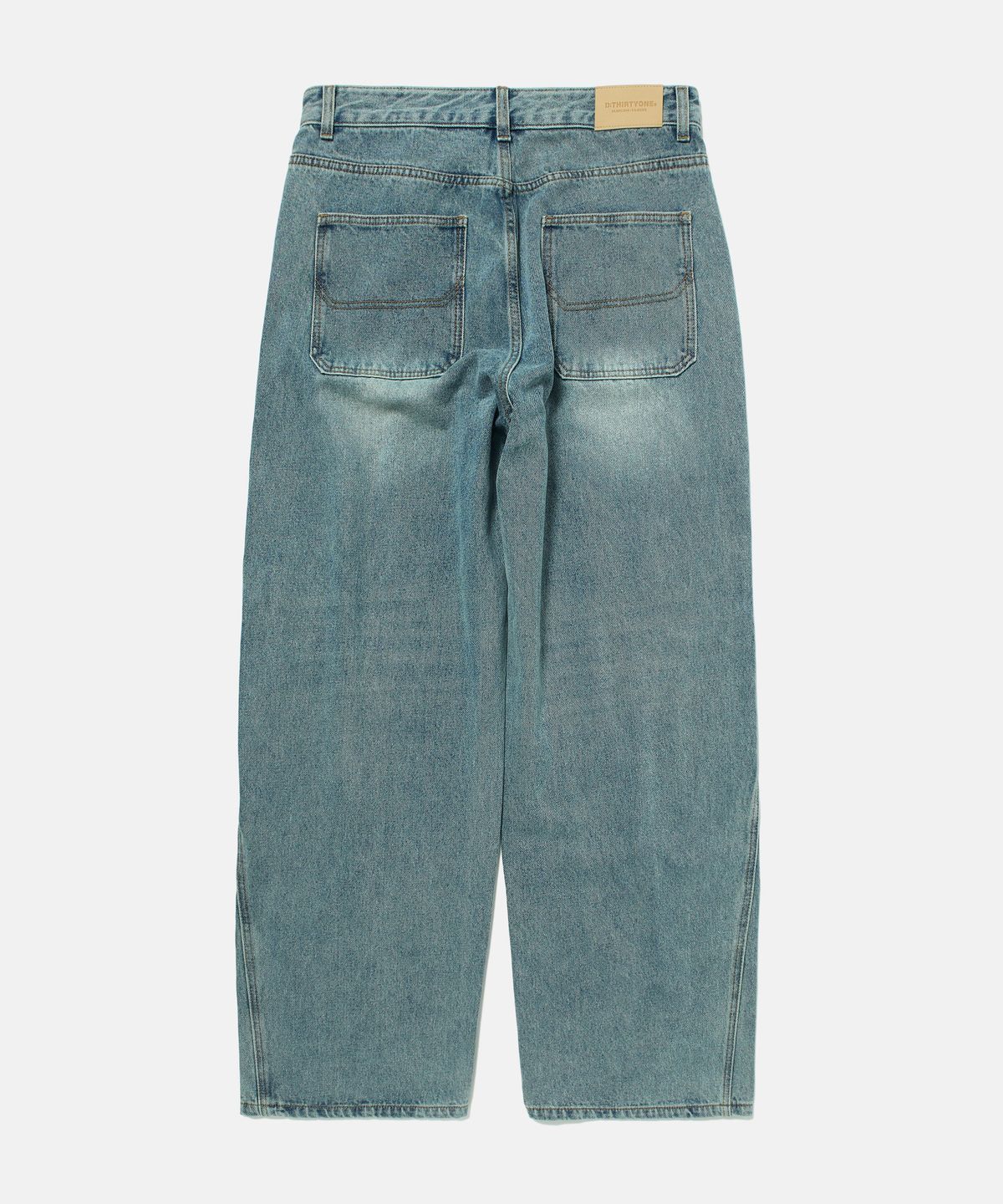 디써티원(DTHIRTYONE) Diagonal Relaxed Denim Pants (WASHED BLUE)