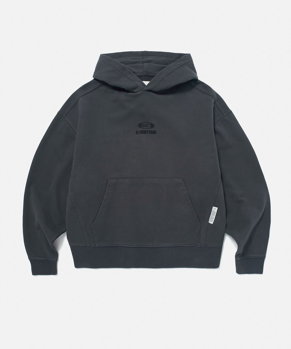디써티원(DTHIRTYONE) DTO Embroidered Pigment Hoodie (CHARCOAL)