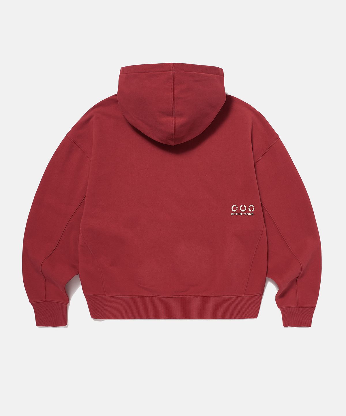 디써티원(DTHIRTYONE) DTO Embroidered Pigment Hoodie (RUBY RED)