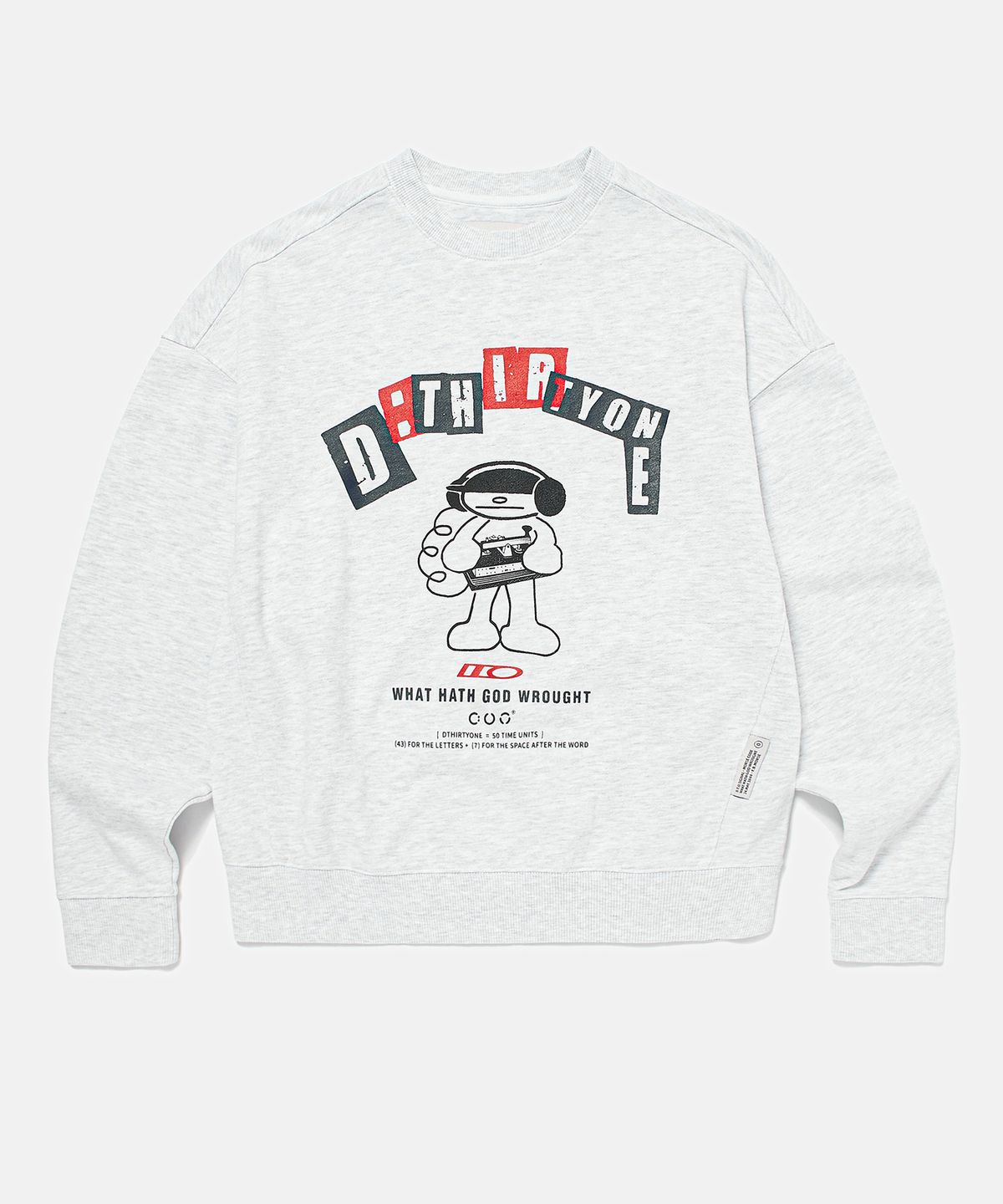 디써티원(DTHIRTYONE) Telegrapher DAH Mascot Sweatshirt (MELANGE GREY)