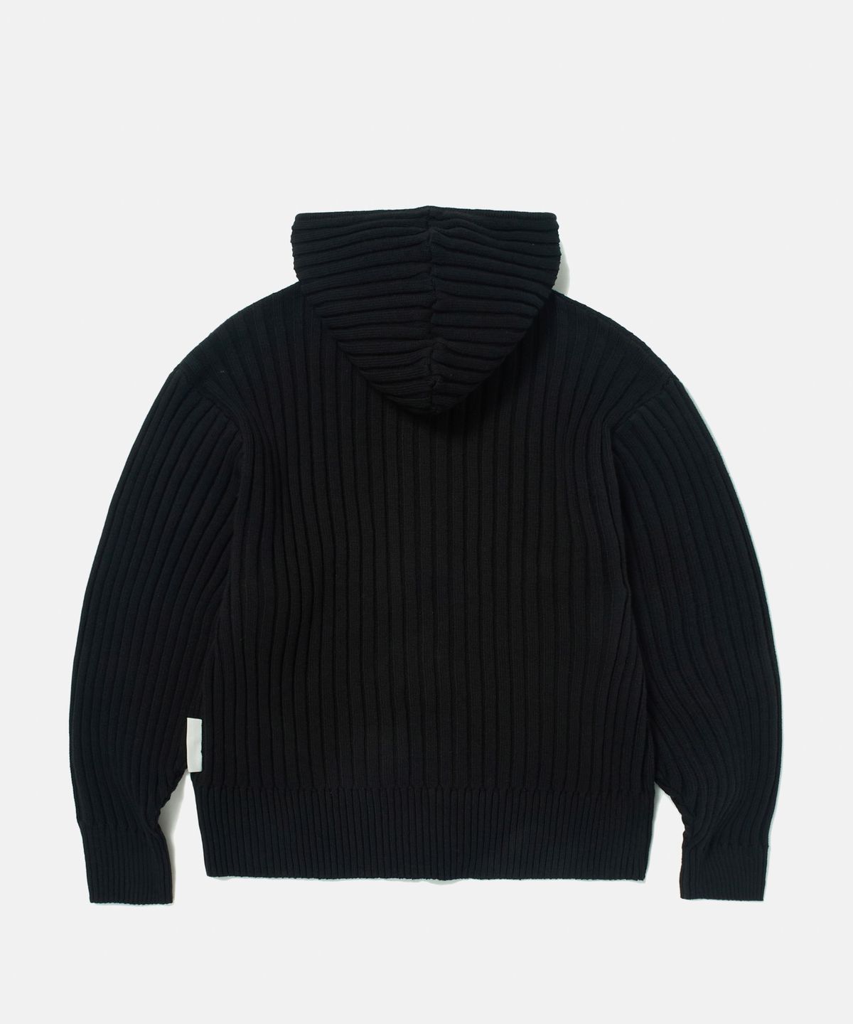 디써티원(DTHIRTYONE) Ribbed Zip Hoodie Sweater (BLACK)