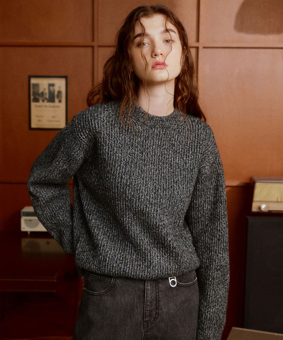 디써티원(DTHIRTYONE) Multi-tweed Sweater (BLACK)