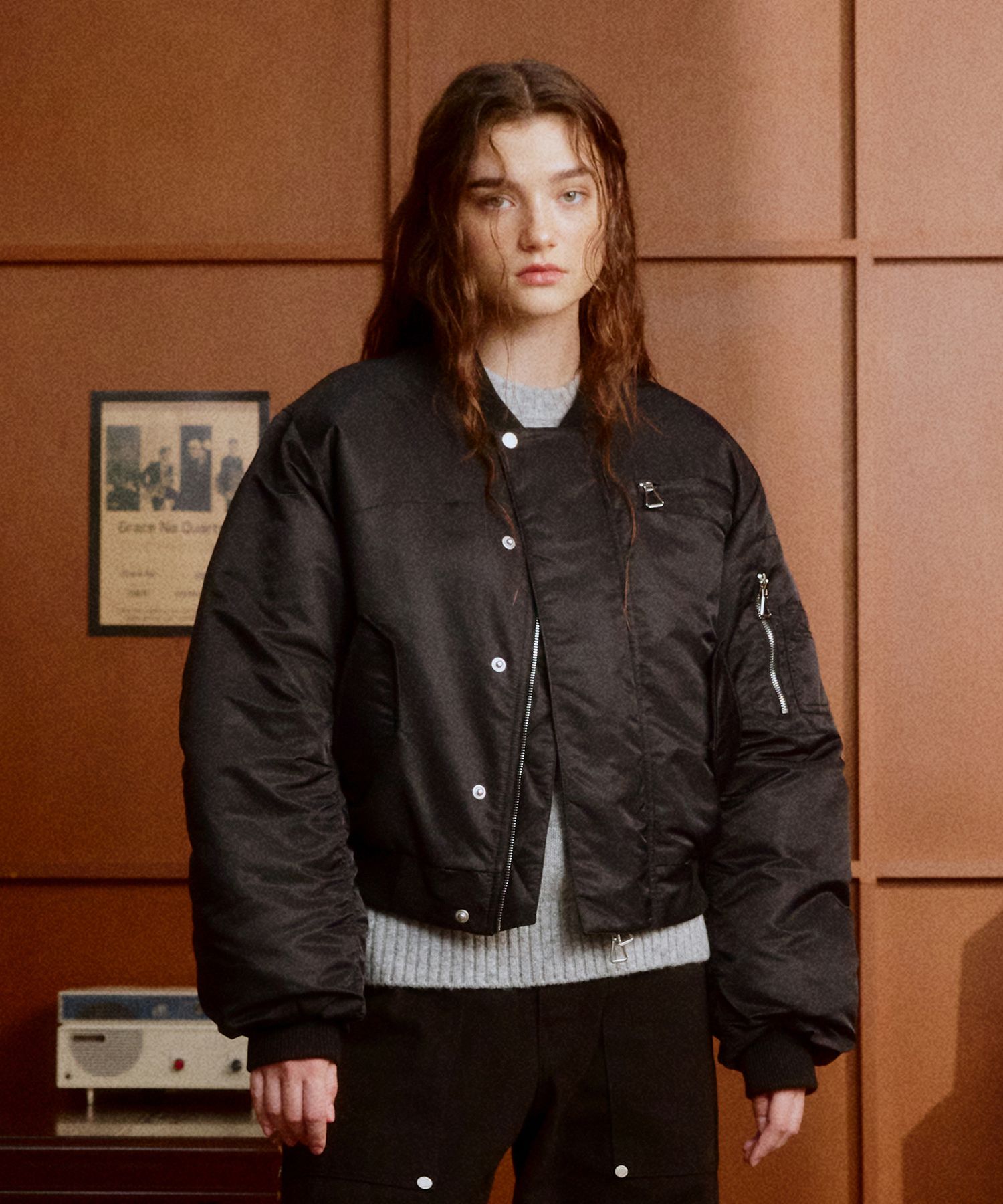 MUSINSA公式 | D:THIRTYONE Padded MA-1 Bomber Jacket (BLACK)