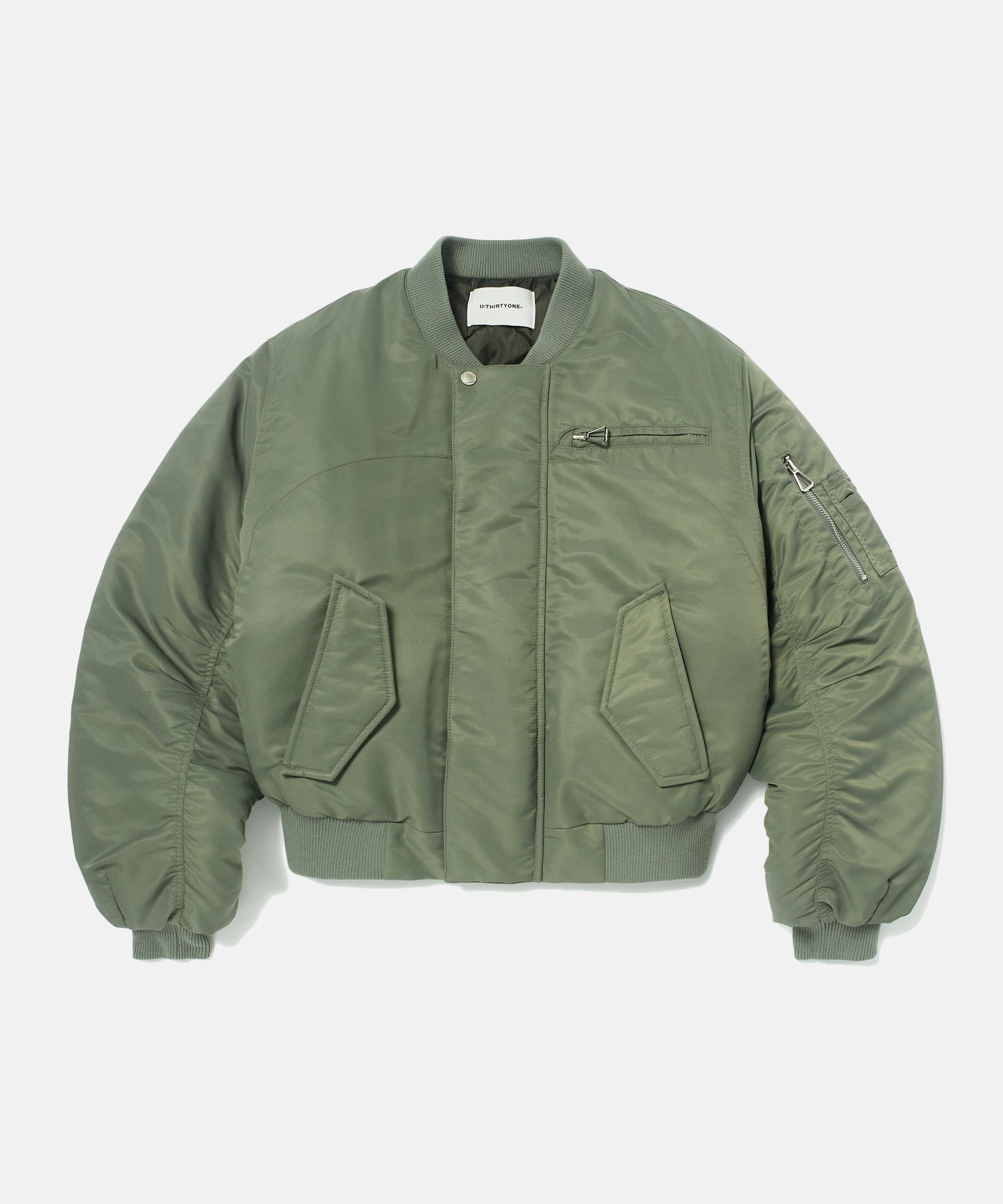 MUSINSA | D:THIRTYONE Padded MA-1 Bomber Jacket (OLIVE GREEN)