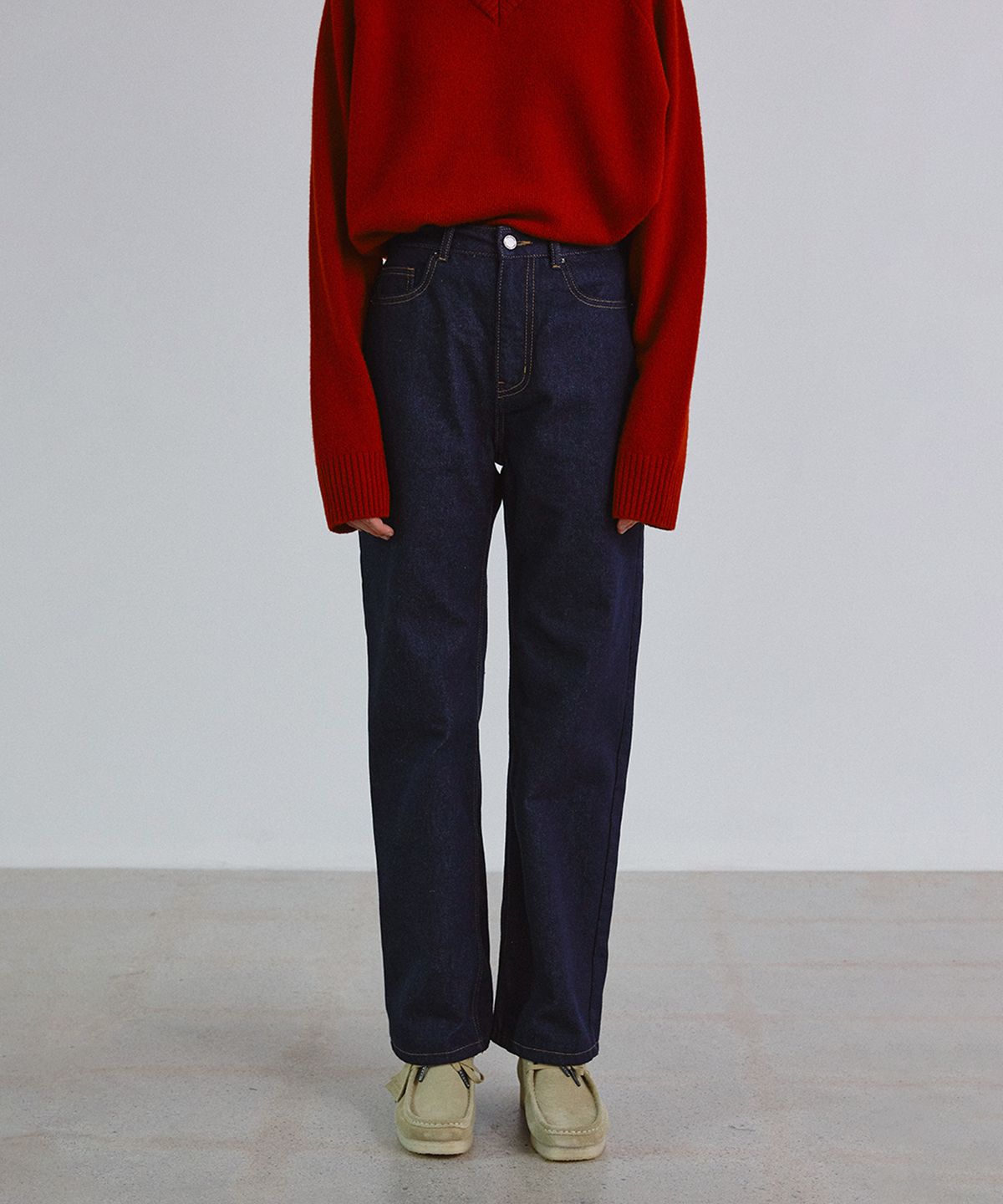 스텝어라운드(STEP AROUND) Straight soft jean_INDIGO BLUE