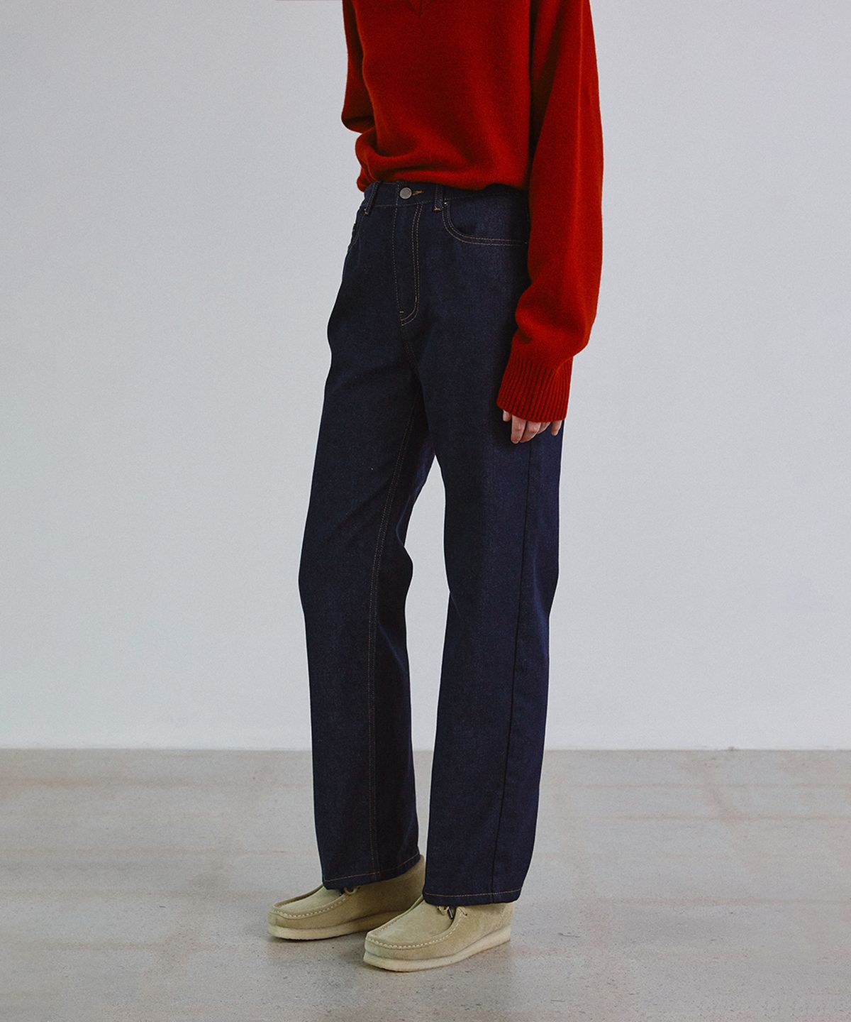스텝어라운드(STEP AROUND) Straight soft jean_INDIGO BLUE