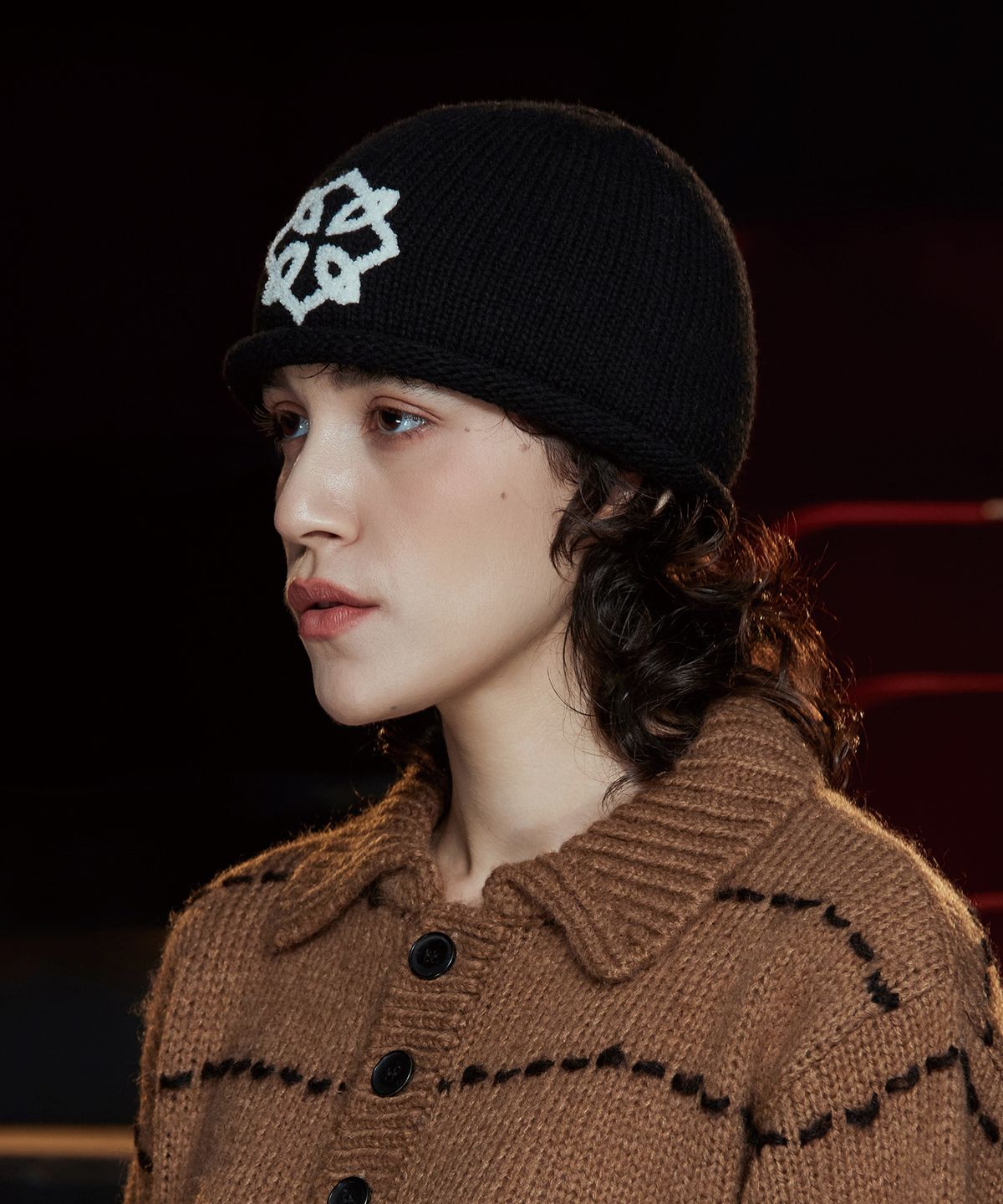 어널로이드(UNALLOYED) 심볼 울 비니 / 블랙