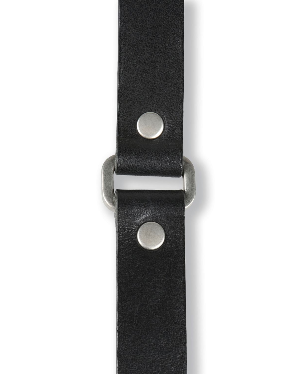 비슬로우(BESLOW) SQUARE RING SLIM LEATHER BELT BLACK