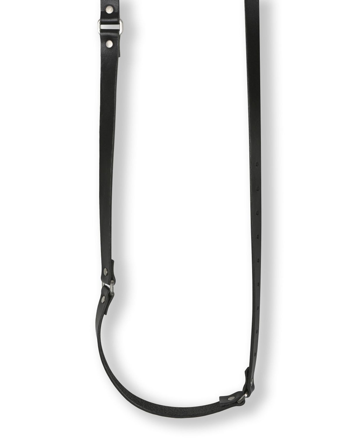 비슬로우(BESLOW) SQUARE RING SLIM LEATHER BELT BLACK