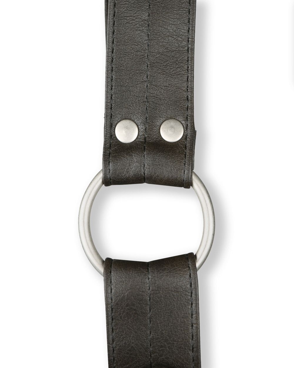 MUSINSA | BESLOW FAUX LEATHER STRING CROSS BAG BROWN