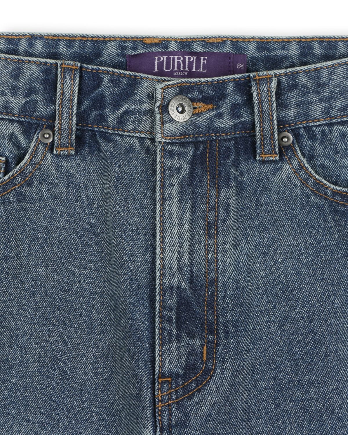 비슬로우(BESLOW) WASHED SEMI BOOTSCUT JEANS WASHED BLUE
