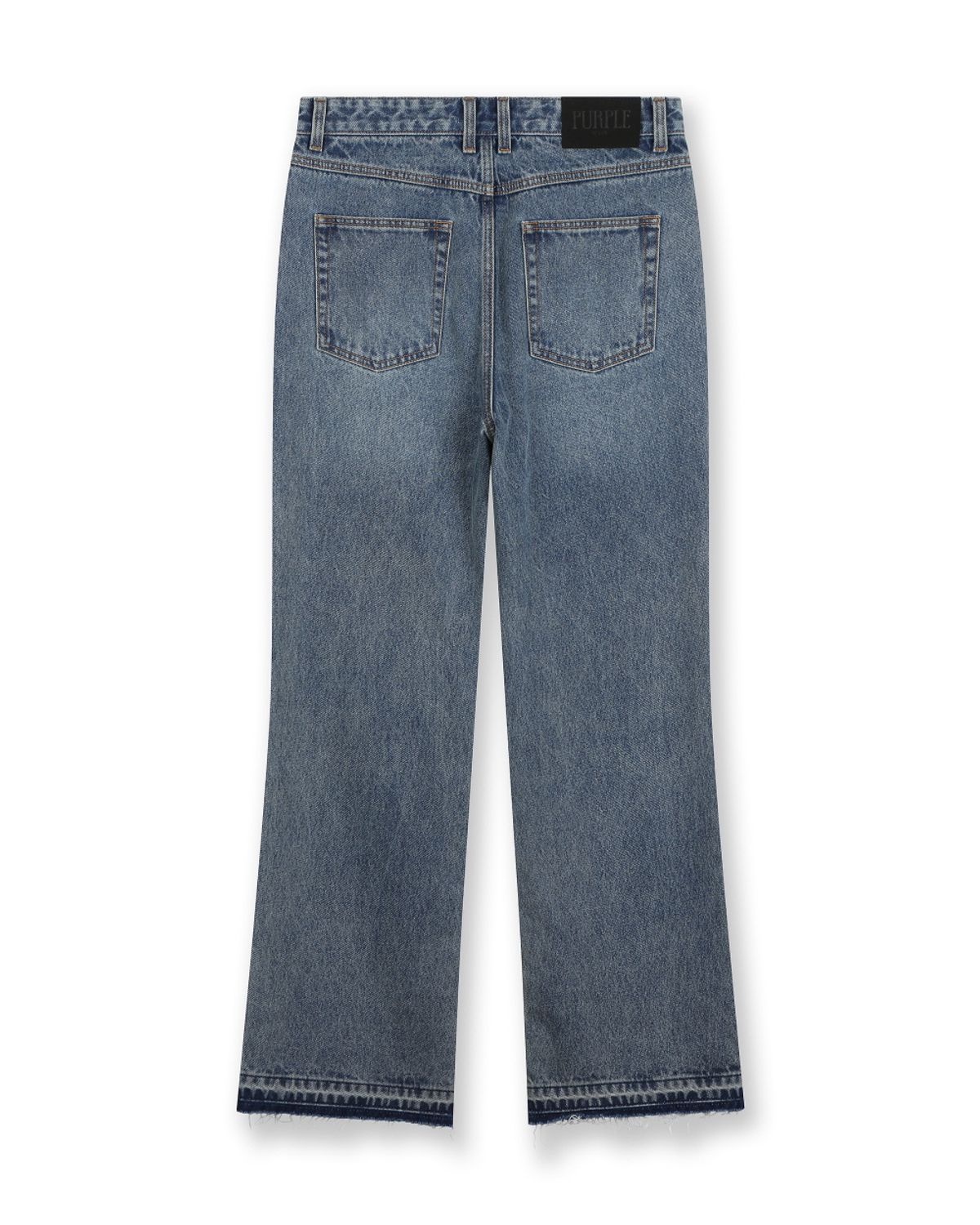 비슬로우(BESLOW) WASHED SEMI BOOTSCUT JEANS WASHED BLUE