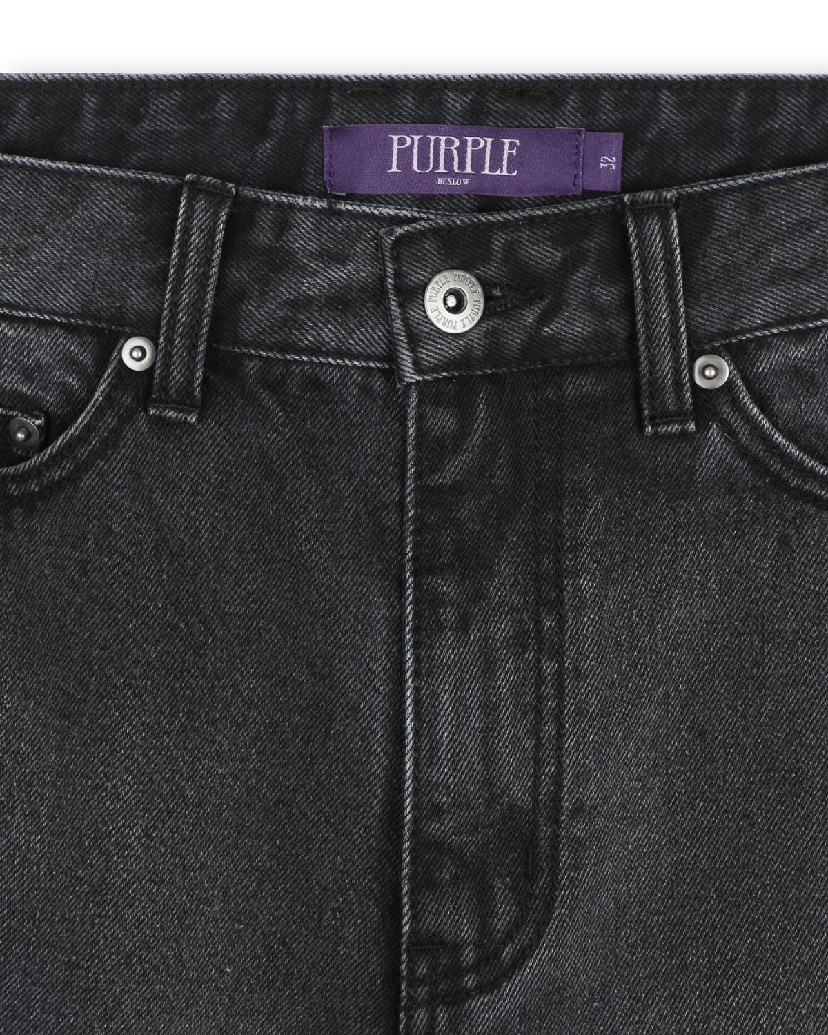 비슬로우(BESLOW) WASHED SEMI BOOTSCUT JEANS WASHED BLACK