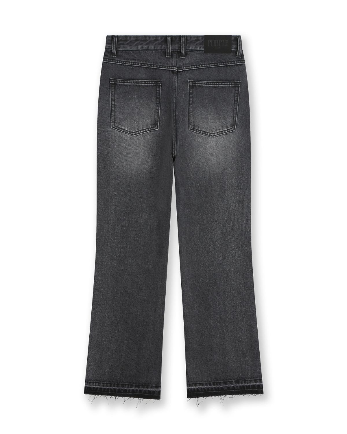 비슬로우(BESLOW) WASHED SEMI BOOTSCUT JEANS WASHED BLACK