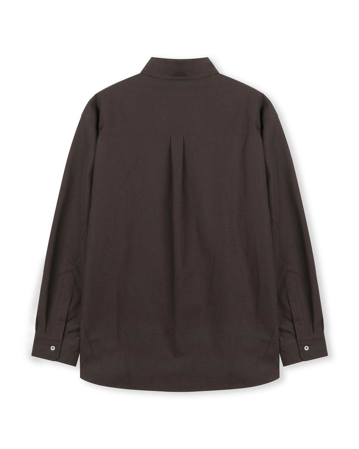 비슬로우(BESLOW) LOOSE FIT CREASE COTTON SHIRTS DARK BROWN