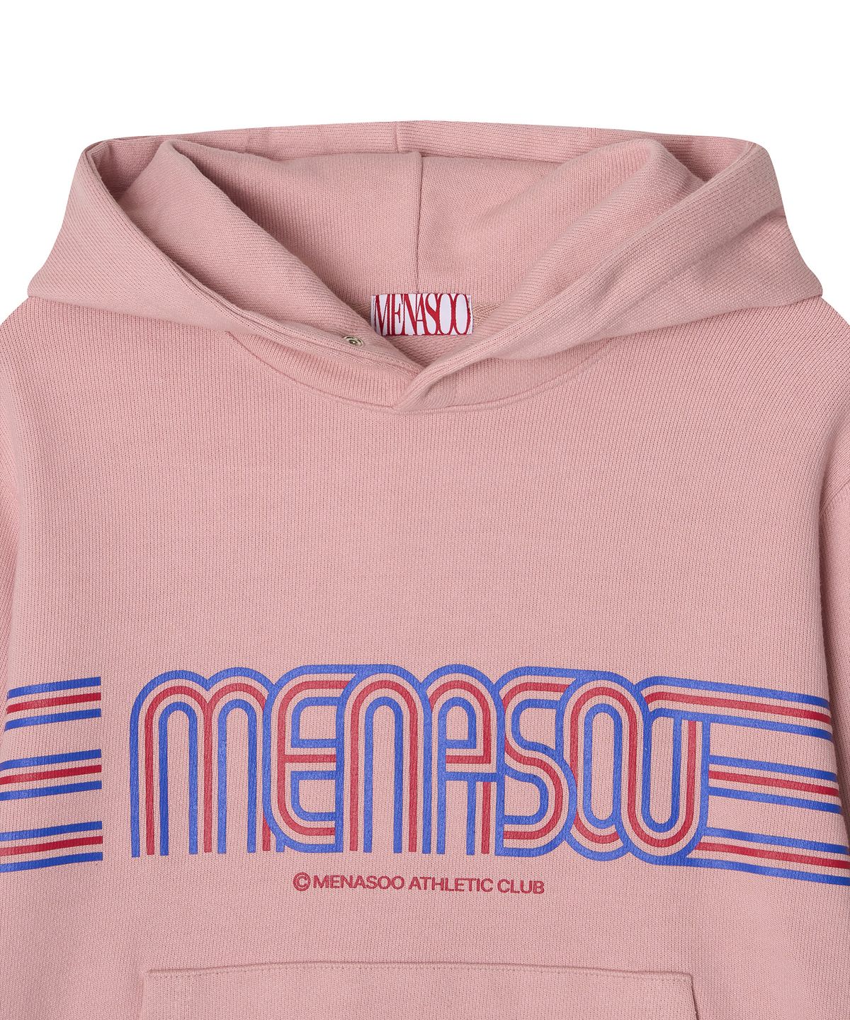 미나수(MENASOO) Menasoo Stripe Logo Hoodie_Pink