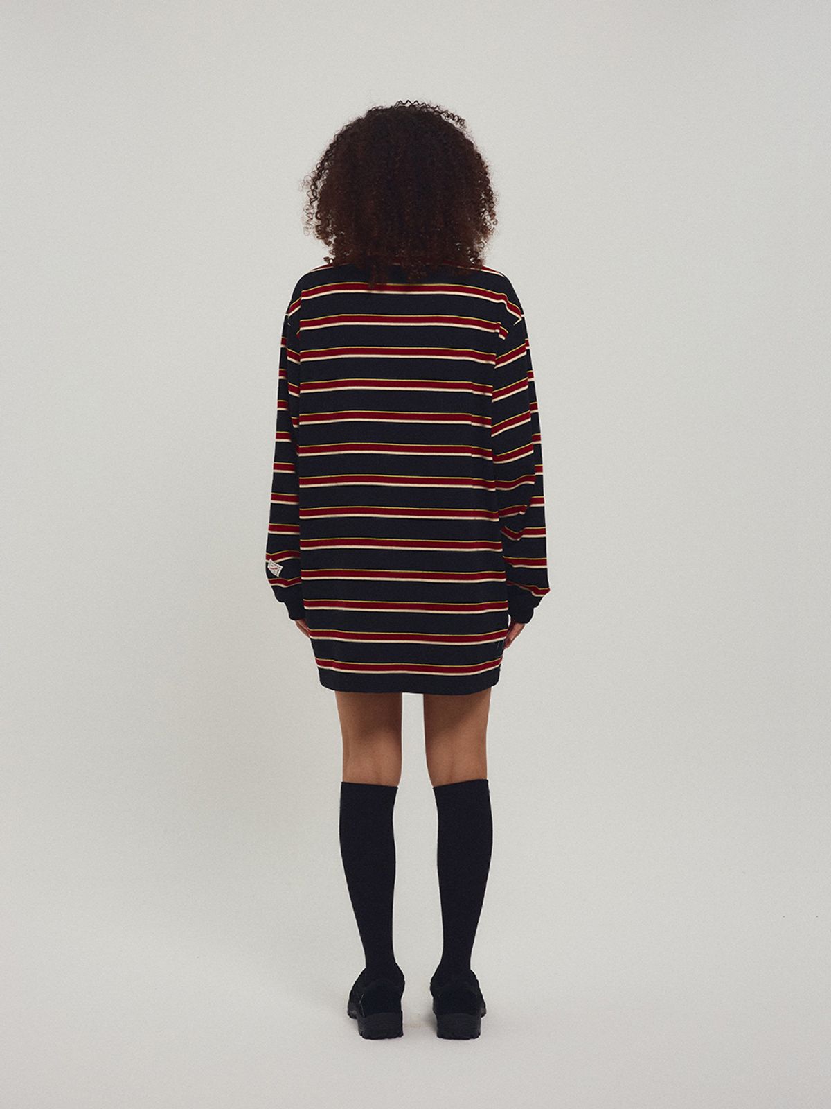 미나수(MENASOO) Menasoo Stripe Rugby T Shirt_Black
