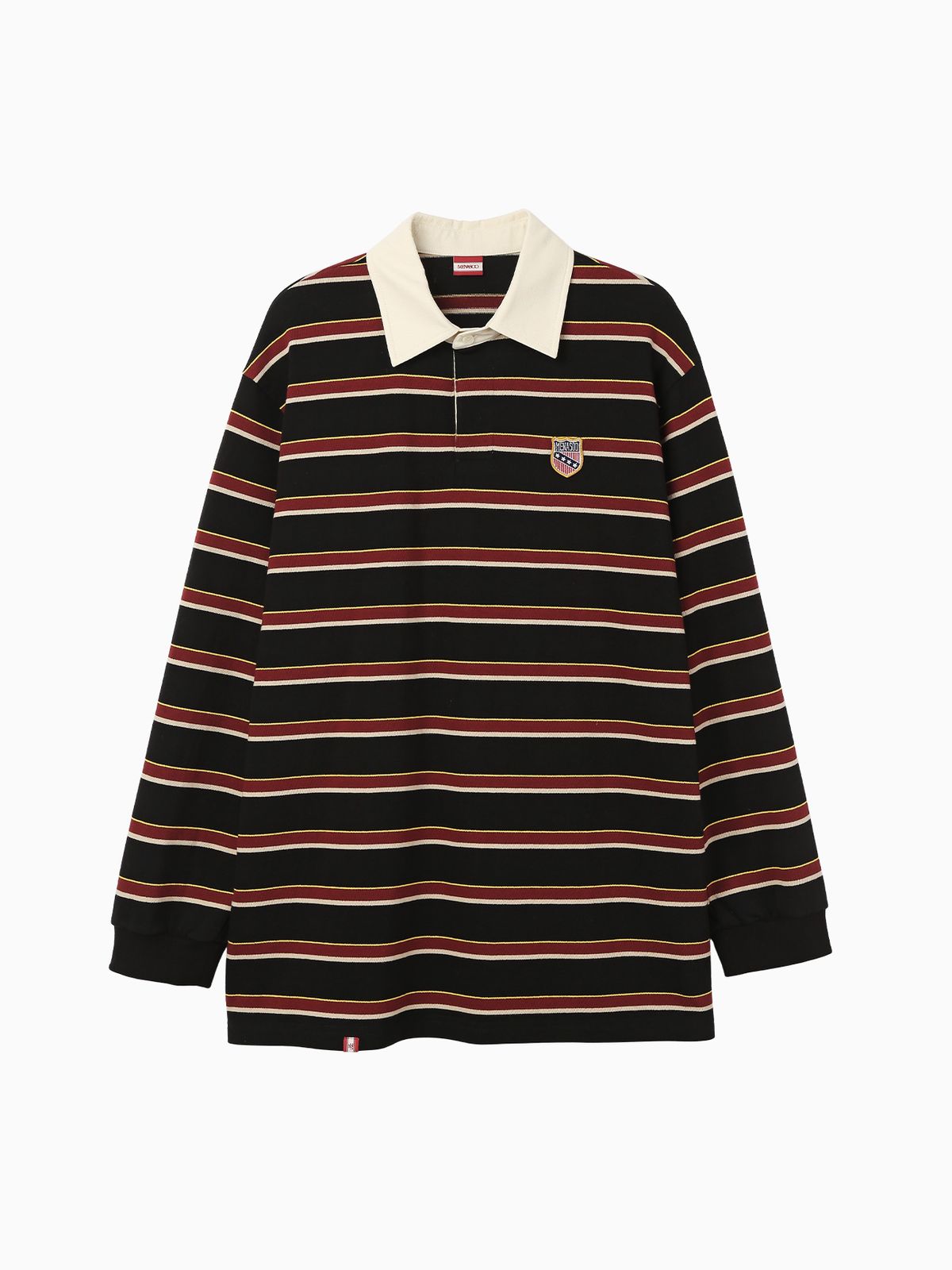 미나수(MENASOO) Menasoo Stripe Rugby T Shirt_Black