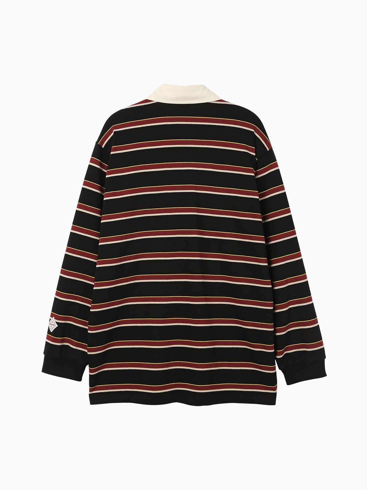 미나수(MENASOO) Menasoo Stripe Rugby T Shirt_Black