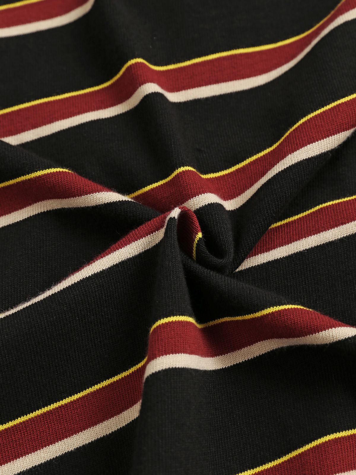 미나수(MENASOO) Menasoo Stripe Rugby T Shirt_Black