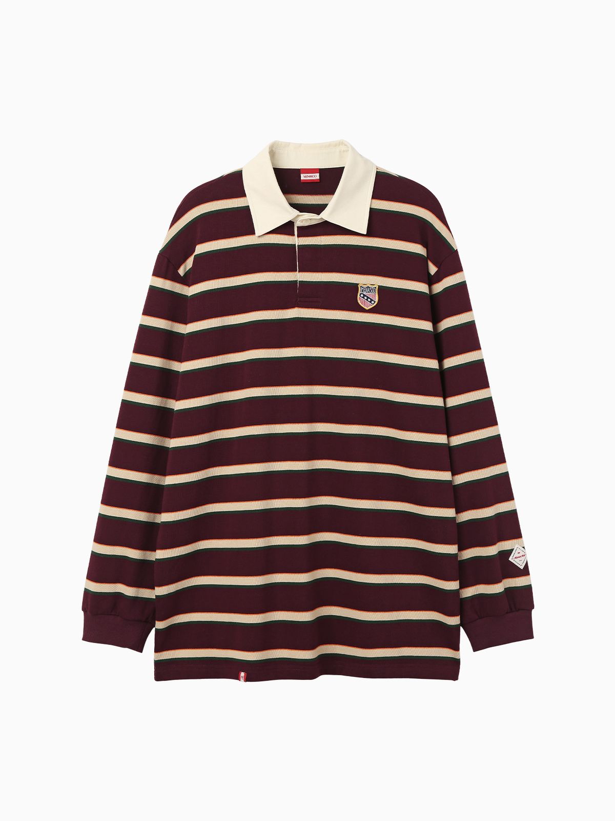 미나수(MENASOO) Menasoo Stripe Rugby T Shirt_Burgundy