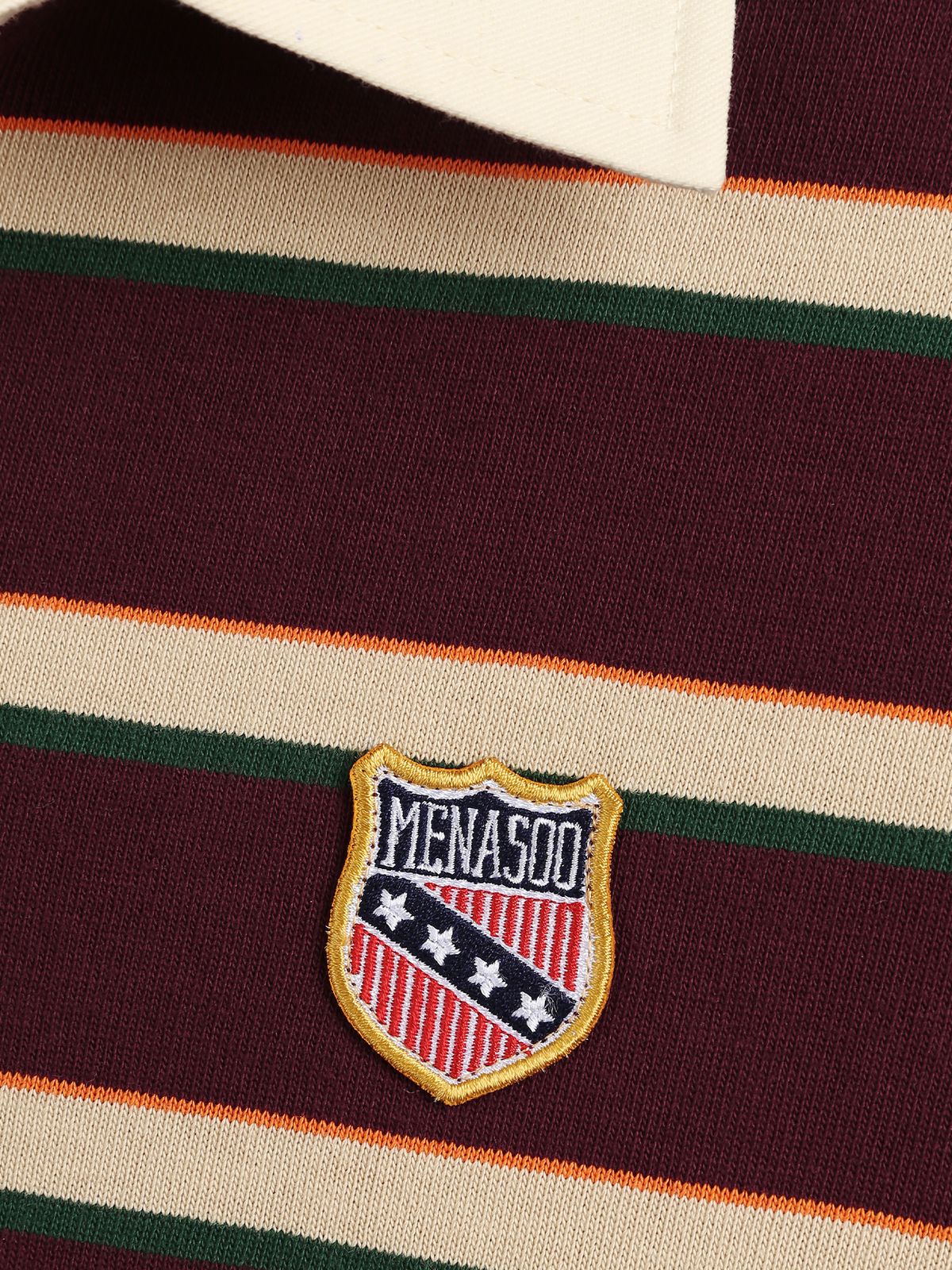 미나수(MENASOO) Menasoo Stripe Rugby T Shirt_Burgundy