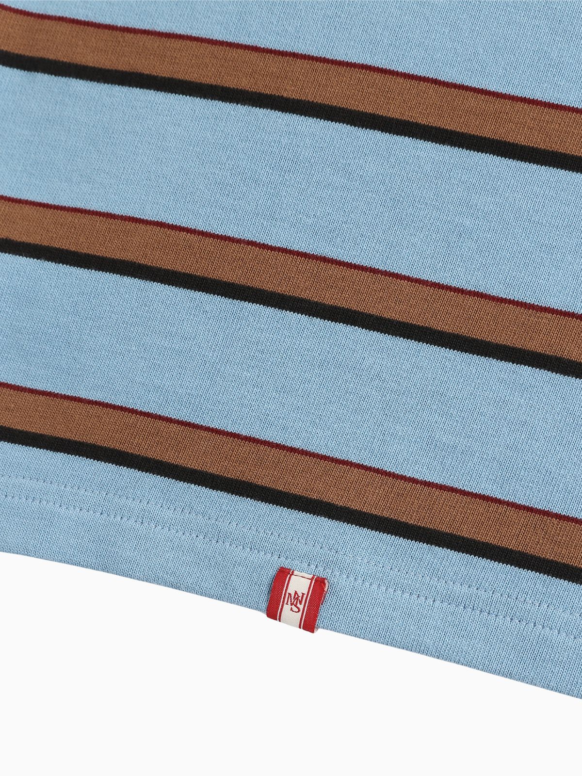 미나수(MENASOO) Menasoo Stripe Rugby T Shirt_Skyblue