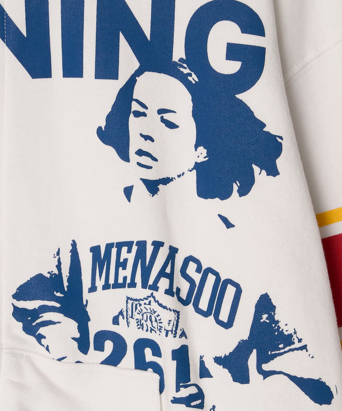 미나수(MENASOO) Round Neck Running Zipup Cardigan_White